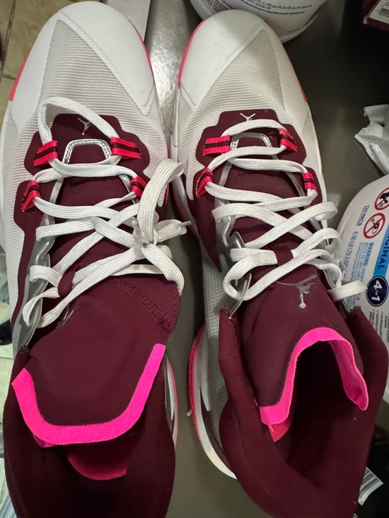 Jordan Maroon, Silver & Hot Pink  Sneakers - Picture 2 of 3